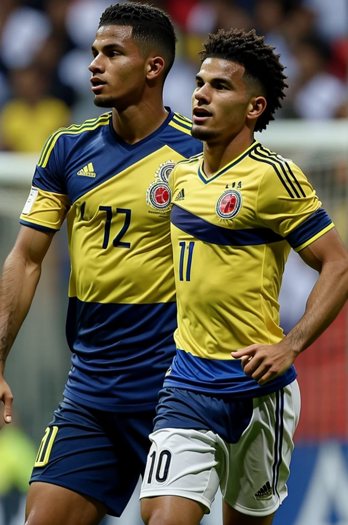 Image of Colombia national team soccer player James wearing a Colombia shirt with Number 10 on the back