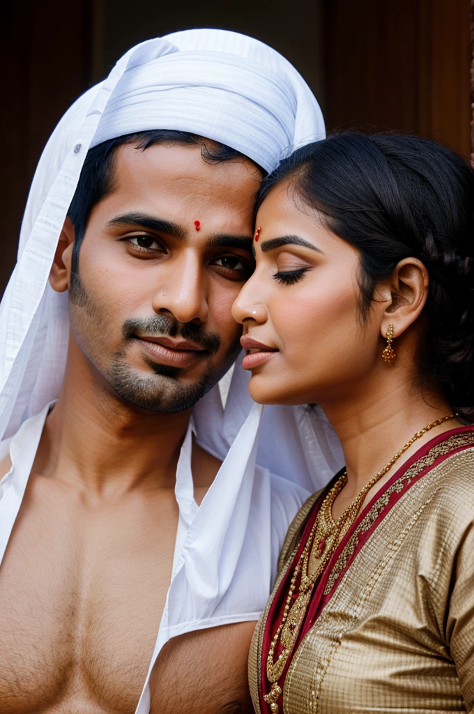 Muslim Husband kissing his Hindu wife