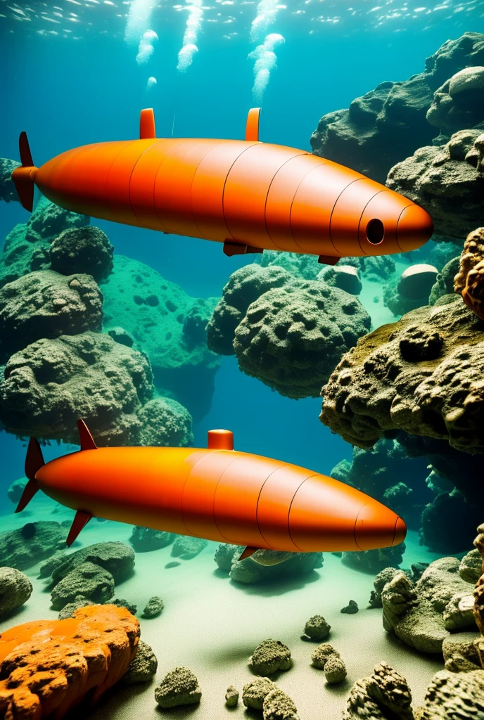 A submarine with a large pestle