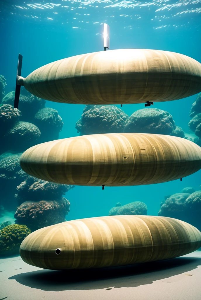 A submarine with a large pestle