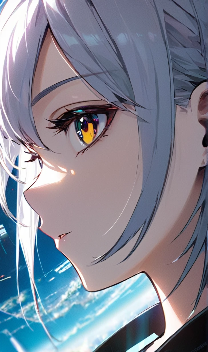 Cyberpunk girl, future world, close up