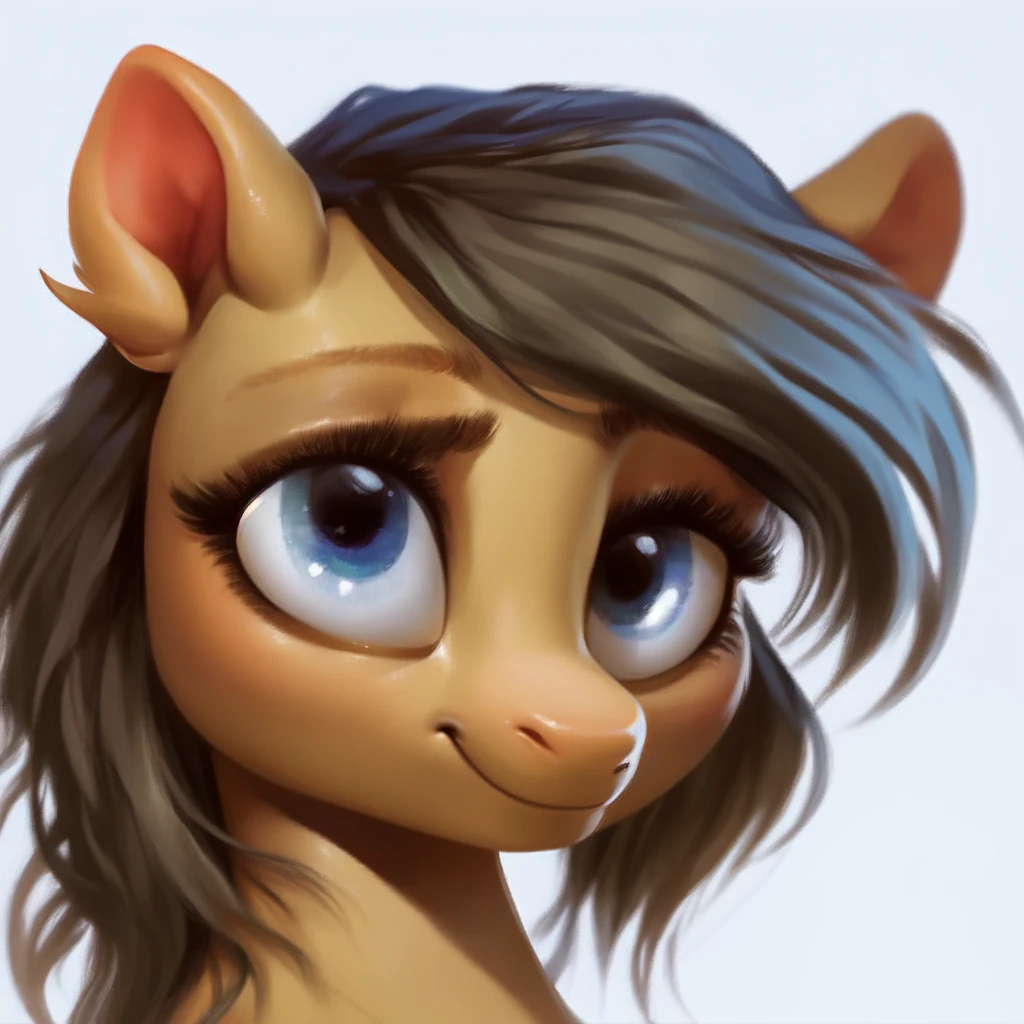 score_9, show accurate, cute pony portrait, simple white background
