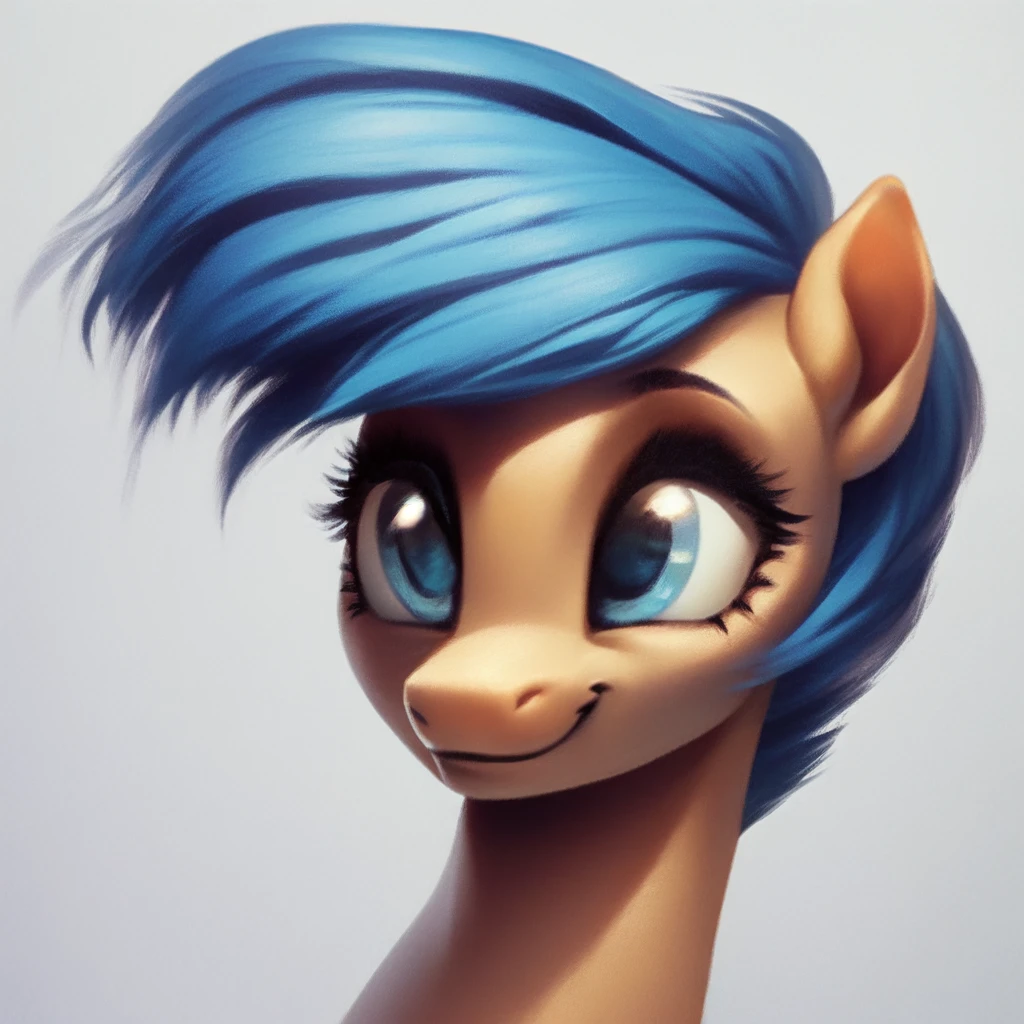 score_9, show accurate, cute pony portrait, simple white background