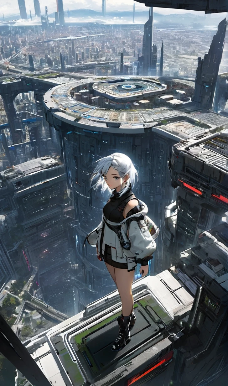 cyberpunk girl, future world,