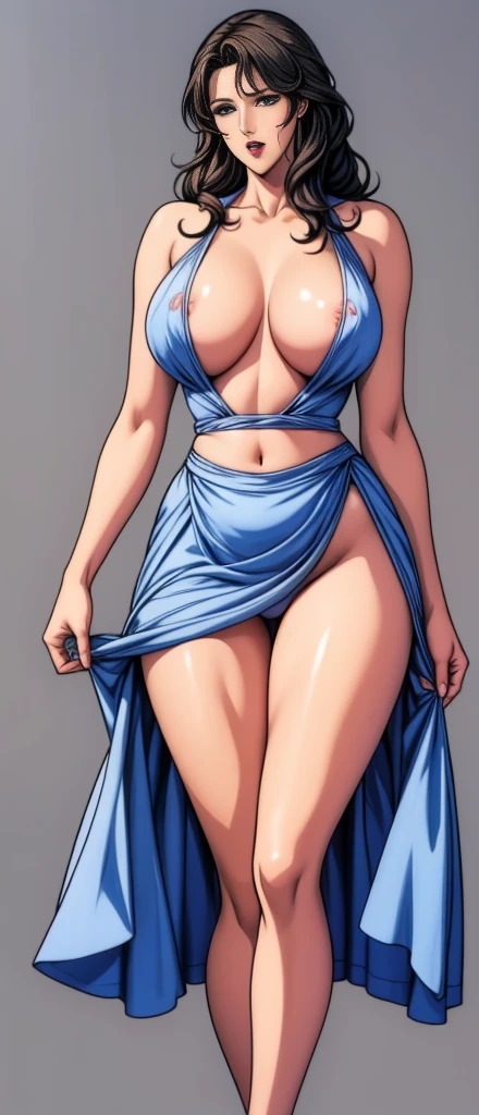 girl,alone,Gray background,Artistic lighting,Beautiful Asian Goddess,Long black hair,Long Hair,Wavy Hair,eyelash, blue eyes, lipstick, wearing a short evening dress,Standing with legs apart,He is playing with his crotch with his right hand.,Tied up woman,Sensual,(Hair blowing in the wind),Graceful features,No sleeve,Mature Woman, Mature Woman,Detailed fingers, Perfect hands, Length 180cm,Small face,sweating,Soft thighs,Sexy legs,Sexy ass, Cleavage,Open the chest,Smooth thighs and legs,((Amazing orgasm)),大きなSexy ass, Perfect Body Proportions, Slim waist,Nipples visible,The areola is protruding,Tight waist,(Long legs:1.4),F cup bust,Thighs open,Huge :1.3,perspective:1.2,Looking at the audience,Character-centric,symmetry diagram,whole body:1.5,From below:1.3,Abdominal shot