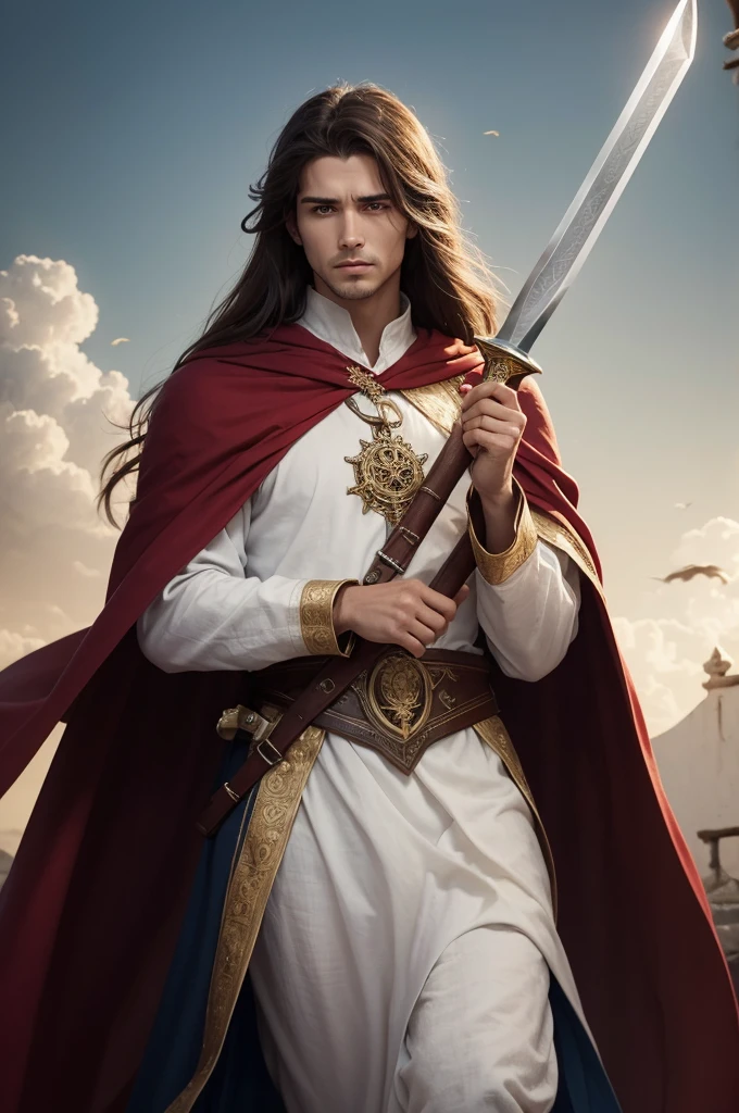 And his eyes were like a flame of fire; and over his head were many diadems; and had a name written, that no one knew but himself.
13 And he was clothed with a garment dipped in blood; and the name by which it is called is the Word of God.
14 And the armies in heaven followed him on white horses, and dresses of fine linen, herd and pure.
15 And out of his mouth came a sharp sword, to smite the nations with it; and he will rule them with a rod of iron; and he himself is the one who treads the winepress of the wrath and wrath of Almighty God.
16 And on his cloak and on his thigh he has written this name: king of kings, and Lord of lords.