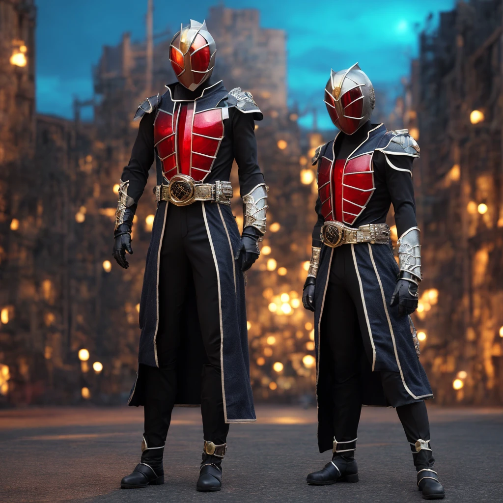 kamen rider wizard。ファンタジー風の全身鎧を身にまとったwoman, Only the eyes were exposed、A fully enclosed helmet designed to resemble a crown, Composite Layered Chest Plate, Fully covered shoulder and hand guards, Lightweight waist armor, Close-fitting shin guards, The overall design is sturdy yet flexible, ((The armor emits a blue light., Accented with black and green accents)), Gives off a noble aura, She is floating above the city of the future, This character is、It embodies a hero wearing fantasy surreal style armor elaborately crafted in anime style.。, Exquisite and mature cartoon art style, (Bat Concept Armor, Realistic:1.4, Realistic textured materials:1.2, Professional photos, Cinematic), ((City night view, element, energy, elegant, goddess, woman:1.5)), metallic, High resolution, Highest quality, High resolution, 超detailed, Ultra-fine painting, Very delicate, Anatomically correct, Symmetrical face, 非常にdetailedな目と顔, High quality eyes, creativity, RAW Photos, 超High resolution, 32k, Natural light, Cinematic lighting, masterpiece-anatomy-perfect, masterpiece:1.5、Realistic, Highest quality, masterpiece, difficult_suit, A street with towering skyscrapers,Neon Light, Holographic Projection, スチームパンクのelement, Concept art by Syd Mead, cyber punk, Digital Painting, Futuristic cityscape, Vibrant, Neon color, Holographic Projection, Intricate details, High resolution, detailed、