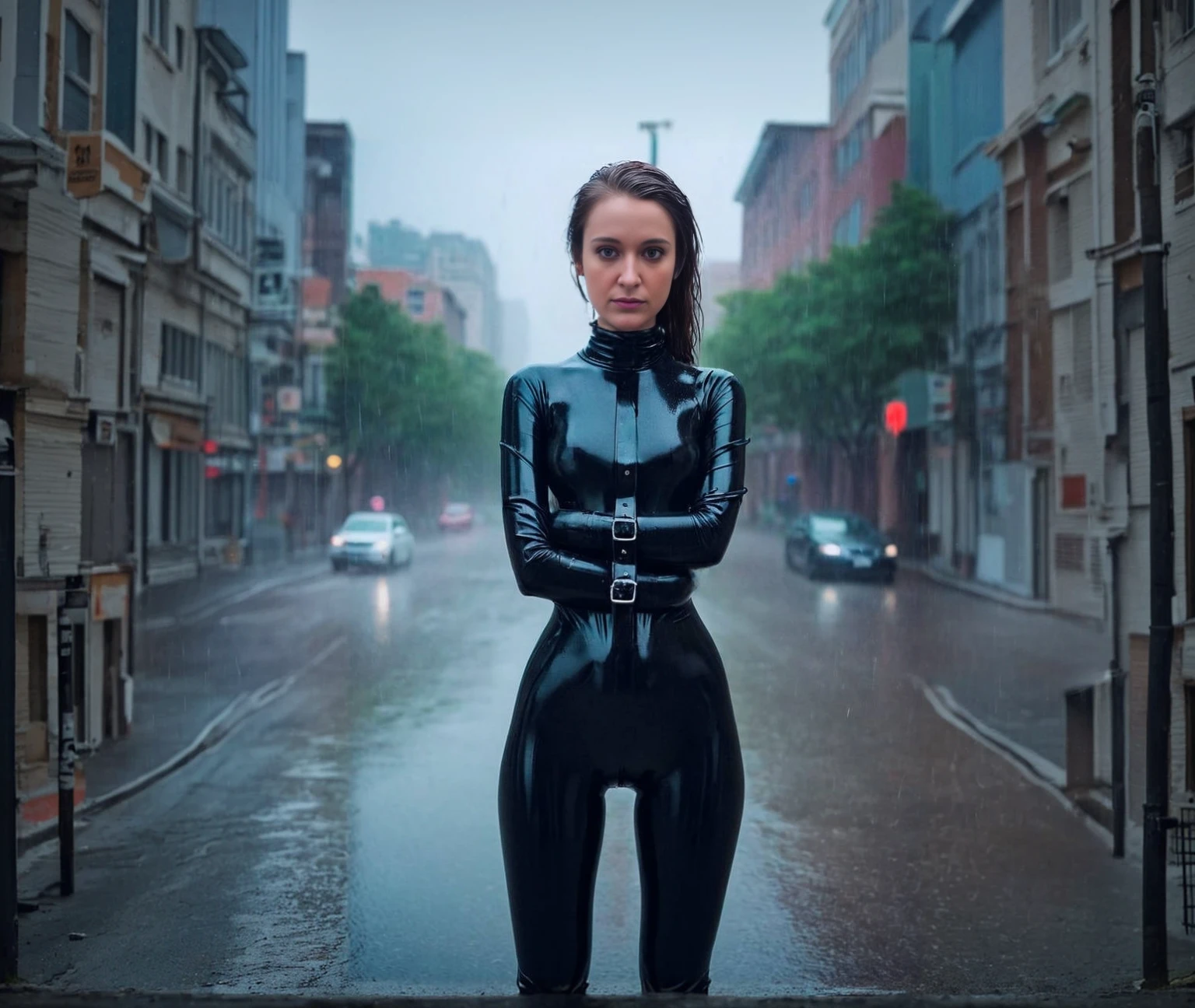 standing in empty road