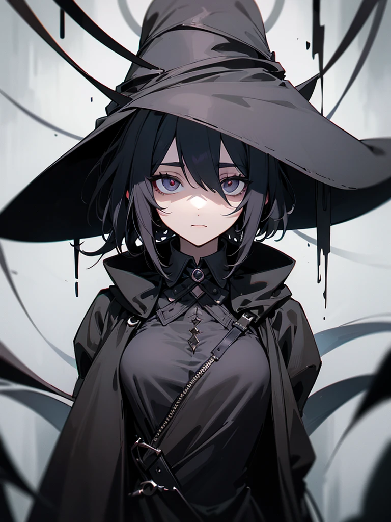 A female plague doctor. She would have totally black hair, her hair is short and messy. Her eyes would also be black and she would be very tall, having the appearance and stature of an adult. Her clothes would cover her entire body except for her face.
