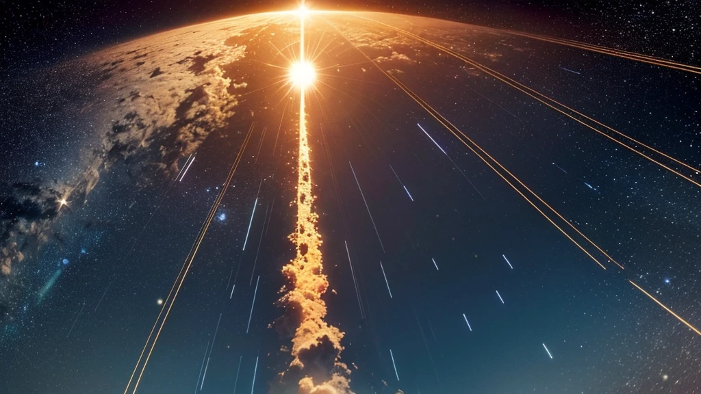 On the fourth day, God adorned the sky with lights to separate day from night. He created the sun to govern the day, the moon to govern the night, and the stars to illuminate the heavens. These lights were set in place to mark seasons, days, and years, guiding the rhythms of life on earth.