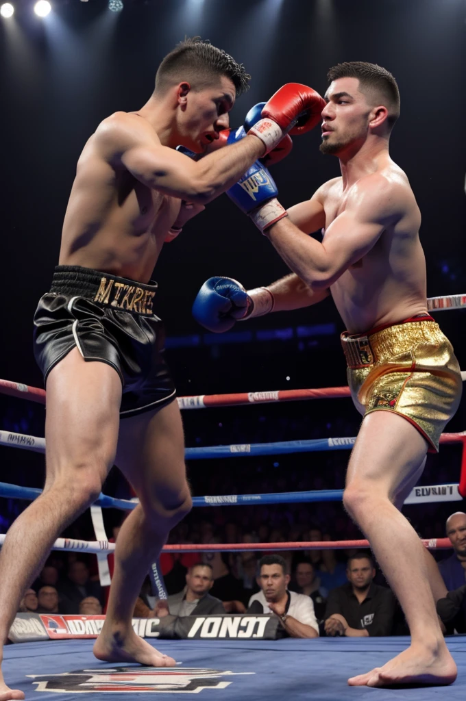 two guys fighting in the ring