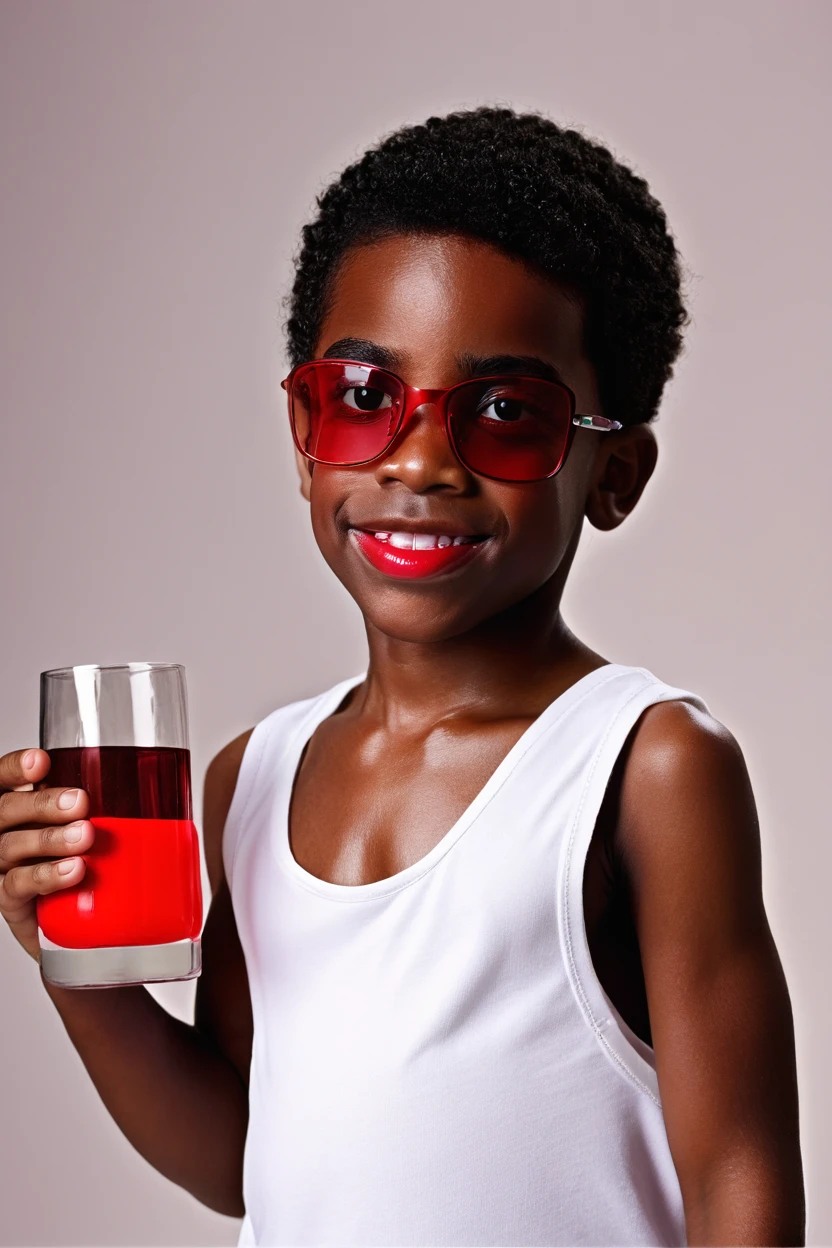 Muscles black ??? , he uses red glass