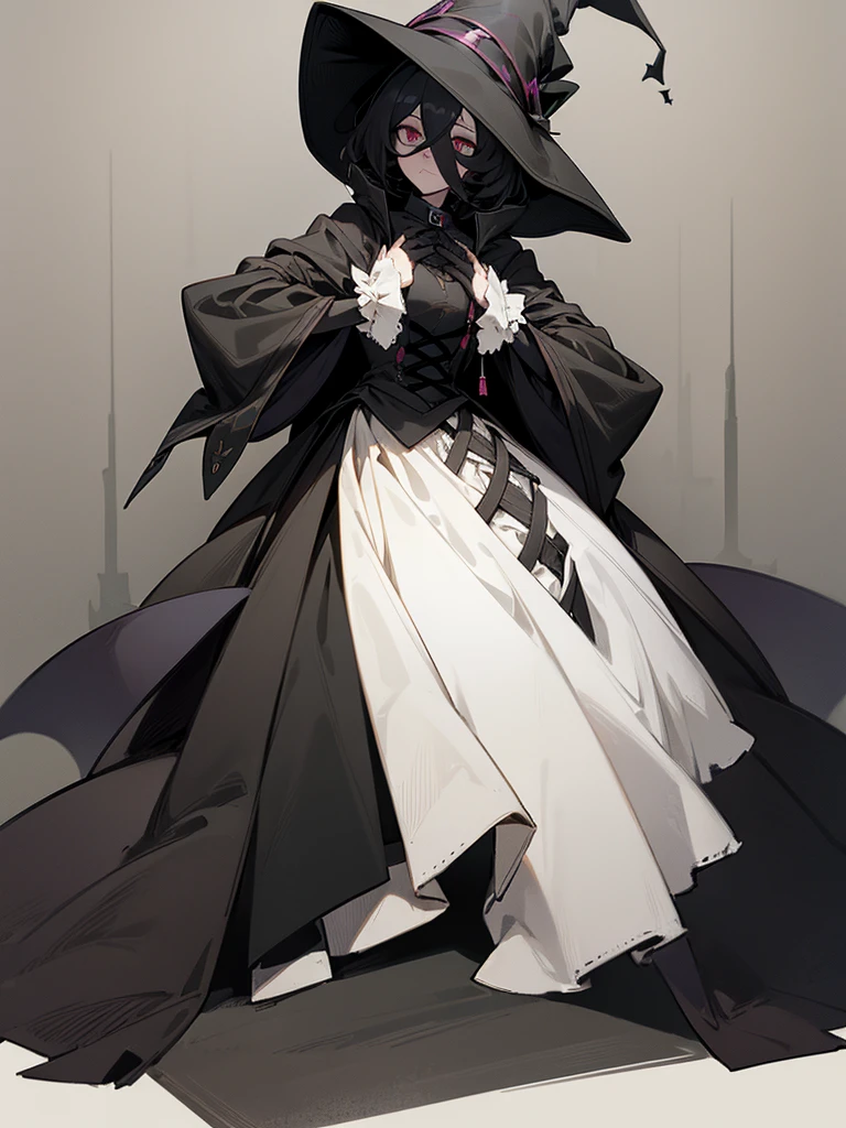 A female plague doctor. She would have totally black hair, her hair is short and messy. Her eyes would also be black and she would be very tall, having the appearance and stature of an adult. Her clothes would cover her entire body except for her face.