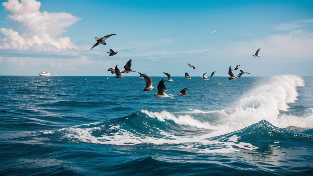 The fifth day brought an explosion of life in the waters and skies. God commanded the seas to teem with living creatures and the skies to be filled with birds. With His blessing, these creatures multiplied, filling the oceans with swarms of fish and the sky with the flutter of wings.