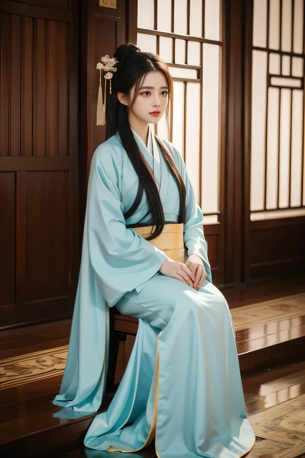 girl，Hanfu，Big breasts