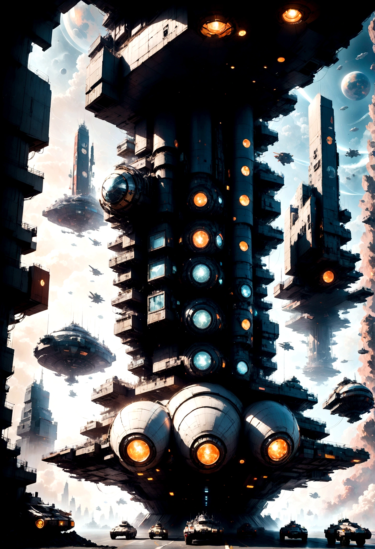 Space War, high quality, space pirates fleet attacking a giant imperial space station :: futuristic space combat, space combat, spaceships, space station, a supernova in the background, explosions, lasers, dogfight, space armada, space battle, outer space, sci-fi, by Ivan Laliashvili, concept art, environment concept art, best of artstation, cgsociety, rule of thirds, asymmetrical composition, cinematic lighting, cinematic shot, oil on canvas, clean strokes, 8k resolution, highly detailed, masterpiece, best quality, very aesthetic, absurdres