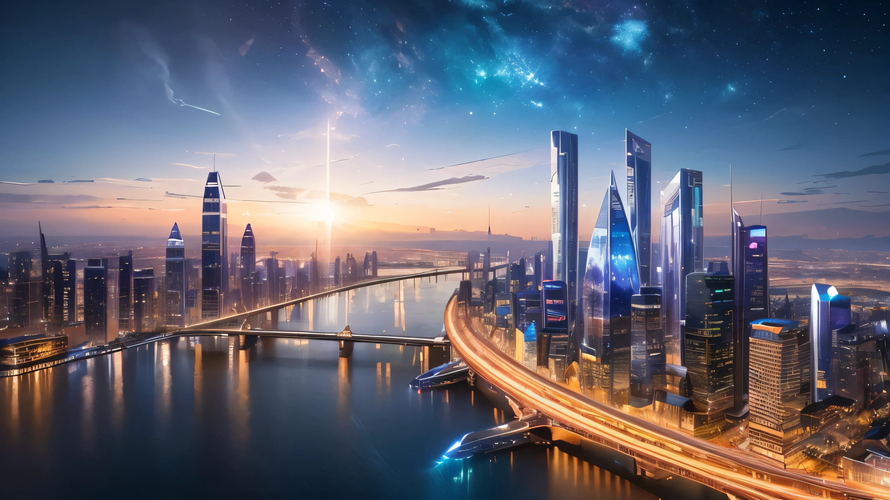 (best quality,8k,highres,masterpiece:1.2),ultra-detailed,(realistic,photorealistic,photo-realistic:1.37),THE MOST BEAUTIFUL CITY, DE MINERALS OF CRYSTALS, IN THE FUTURISTIC SHINING WORLD,uinque district of towering mineral crystals,towering buildings,sparkling gemstones,crystal-clear skyscrapers,translucent structures,giant crystal formations,vibrant lights, futuristic architecture,modern infrastructure,streets filled with life,energy flowing through the city,people marveling at the beauty,multicolored buildings reflect the sunlight,with a touch of futuristic charm,sky filled with floating planets,magnificent celestial bodies,tranquil atmosphere,harmony of colors,awe-inspiring view,serene and captivating cityscape,revealing the marvels of advanced technology,peaceful yet vibrant ambiance,a majestic fusion of nature and modernity,celestial phenomena illuminating the sky,evoking a sense of wonder and awe,natural crystals intertwine with modern designs,gleaming minerals adorning every corner,mirrored facades, reflecting the magnificence,mystical glow emanating from every structure,colorful minerals changing hue with the rising sun,prismatic light dancing through the city,mineral-rich landscape creating a unique sparkle,ethereal beauty capturing the imagination of all who visit,transcending the boundaries of time and space,a city that embodies the beauty of crystals and the dreams of the future.