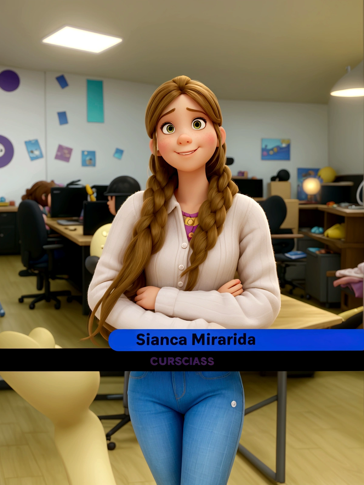 A girl styled as a Pixar character