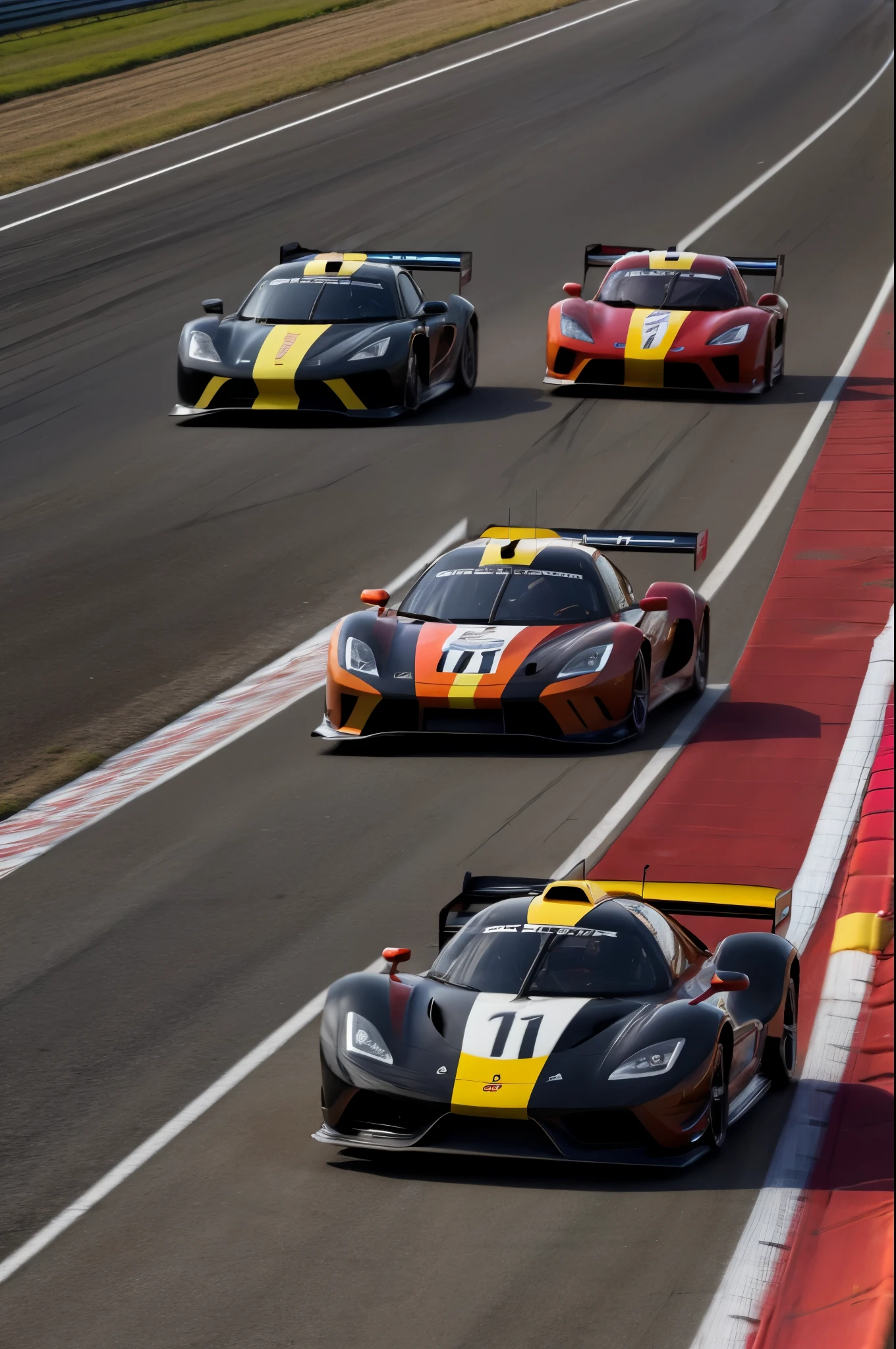 racing cars on the track