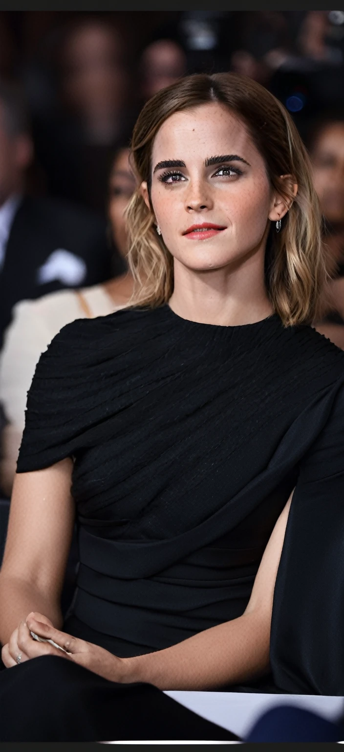 ultra realistic photo of actress , sexy woman (Emma Watson , hollywood actress , female , woman, realistic babe, celebrity ), outdoors, high neck Mekhela Chador, (( insanely detailed skin texture , depth of field, detailed face, photorealistic ))