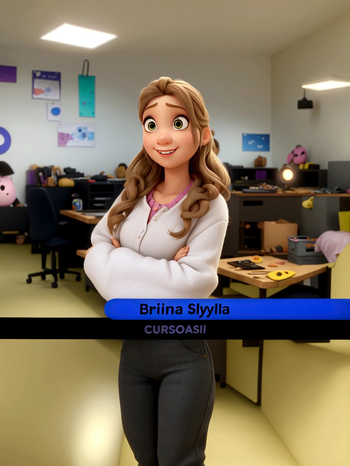 A girl styled as a Pixar character