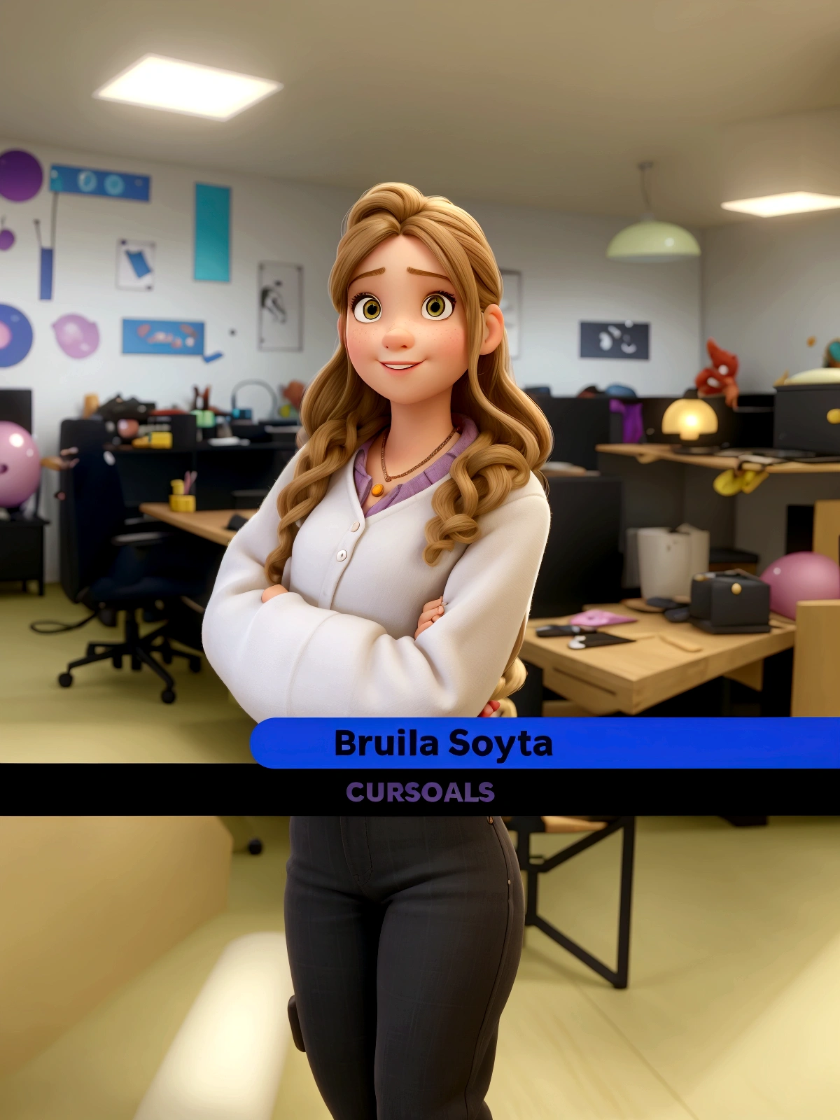 A girl styled as a Pixar character