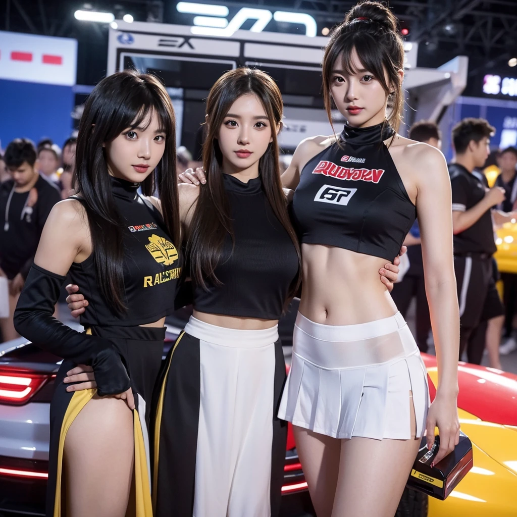 Cool woman、Colorful costumes、F1 Driver Cosplay、Colorful costumes、Clothing with company logo、Grid Girlsのカラフルで派手な衣装、Grid Girls、Perfect Face、Paddock Girls、Harem、motor Show、tights、Bodycon Costumes、Grid Girls、Russia、Grid Girlsのコスプレ、belly button、Pleated skirt、Bodycon Costumes、Photographed in a sexy pose
