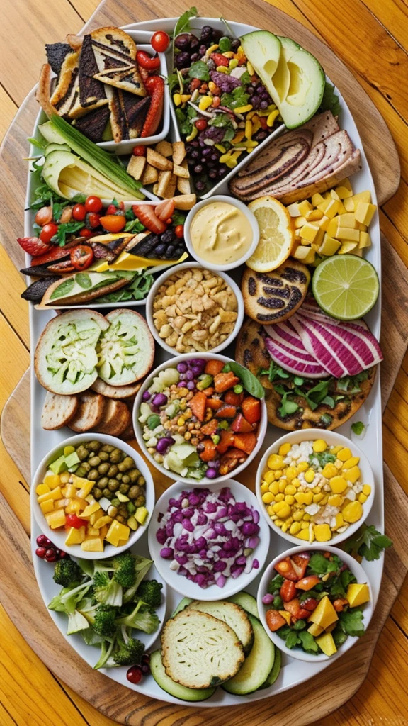 Colorful and Varied Keto Lunch Platter: A beautifully arranged platter with various keto-friendly foods. The vibrant colors and variety will catch the viewer’s eye.