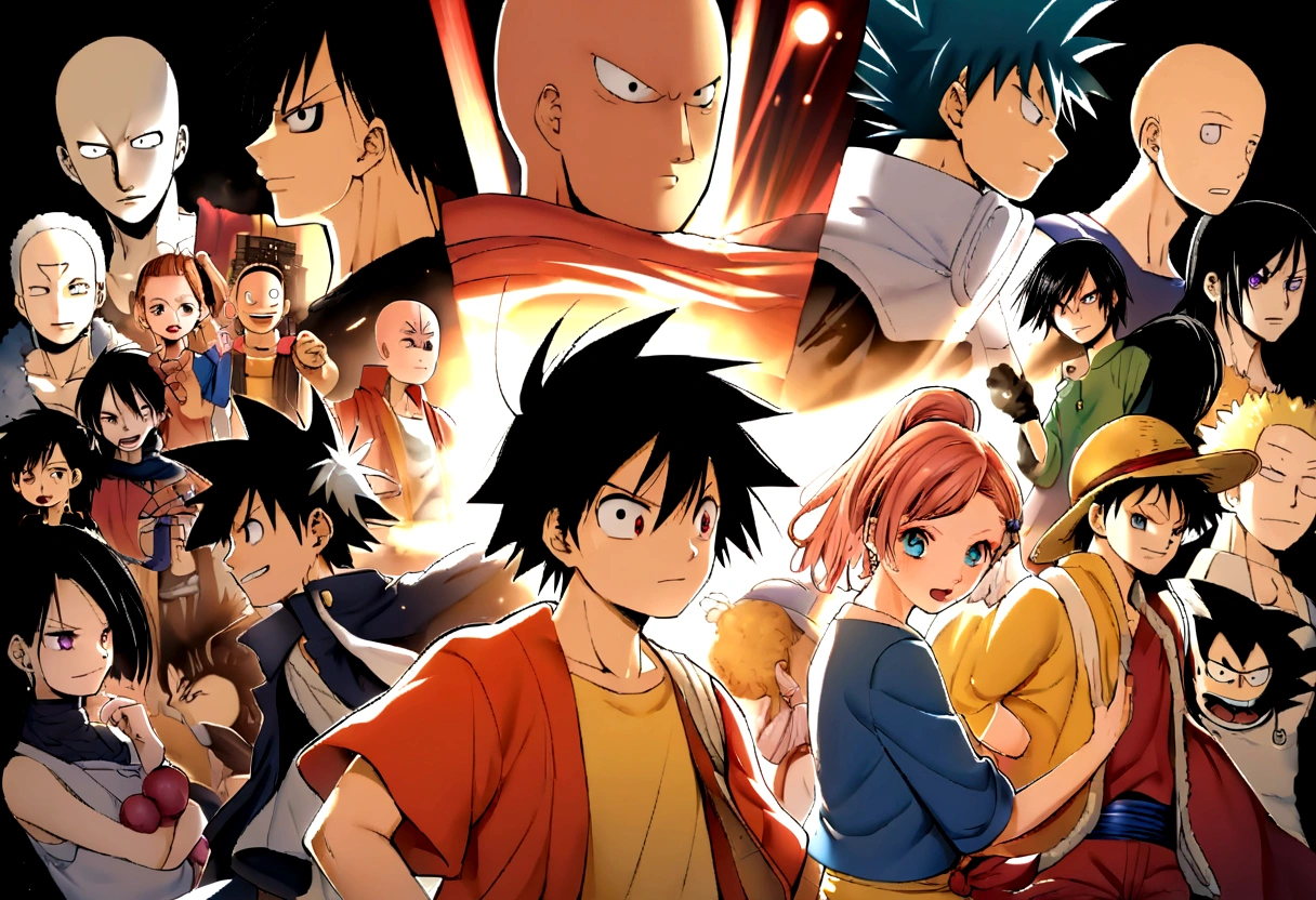 Combina o Naruto, Ichigo, Luffy, Asta, Natsu, Meliodas, Goku, Lelouch, Deku and Saitama in a single powerful character. Luffy and Zero as main character