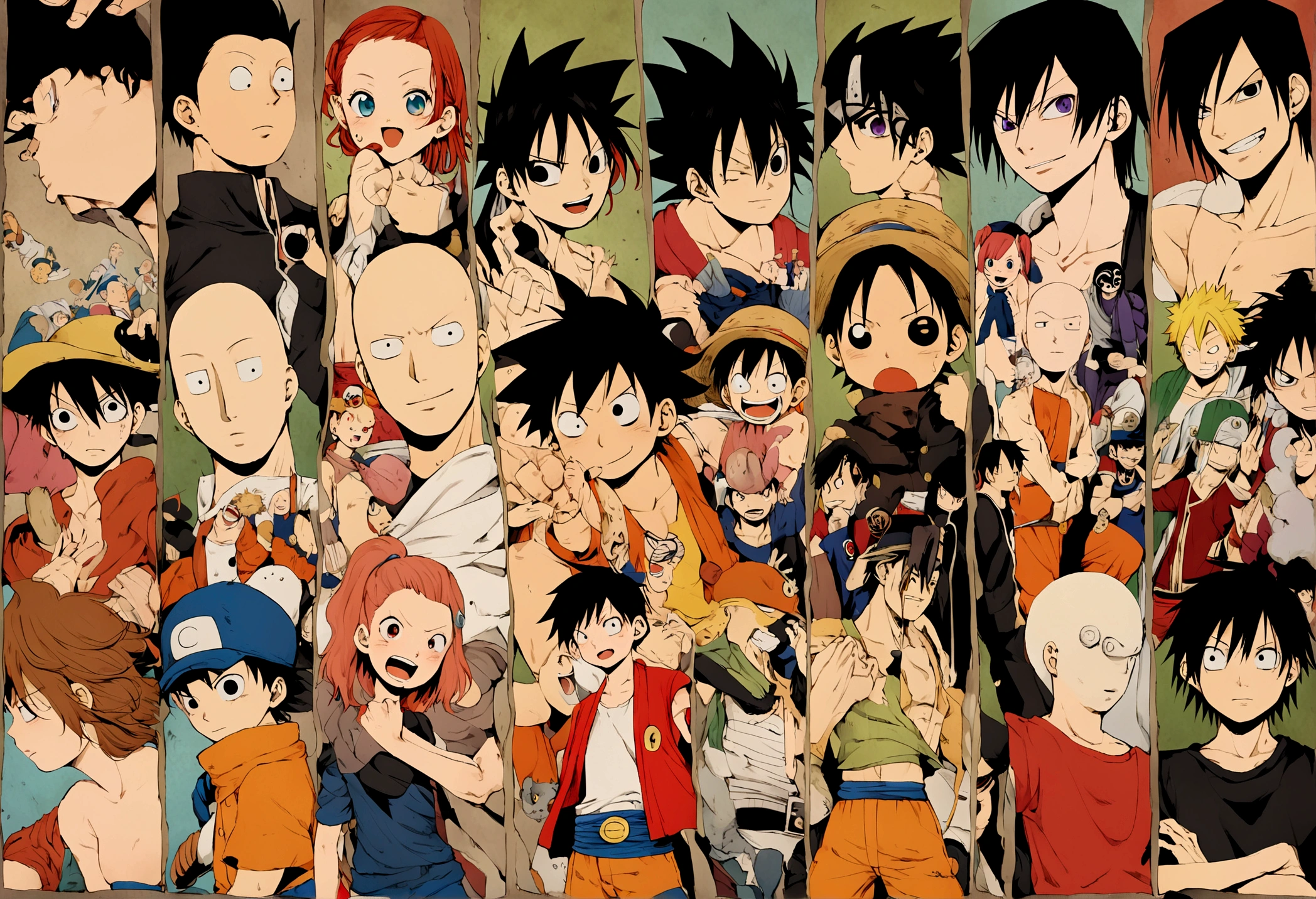 Combina o Naruto, Ichigo, Luffy, Asta, Natsu, Meliodas, Goku, Lelouch, Deku and Saitama in a single powerful character. Luffy and Zero as main character