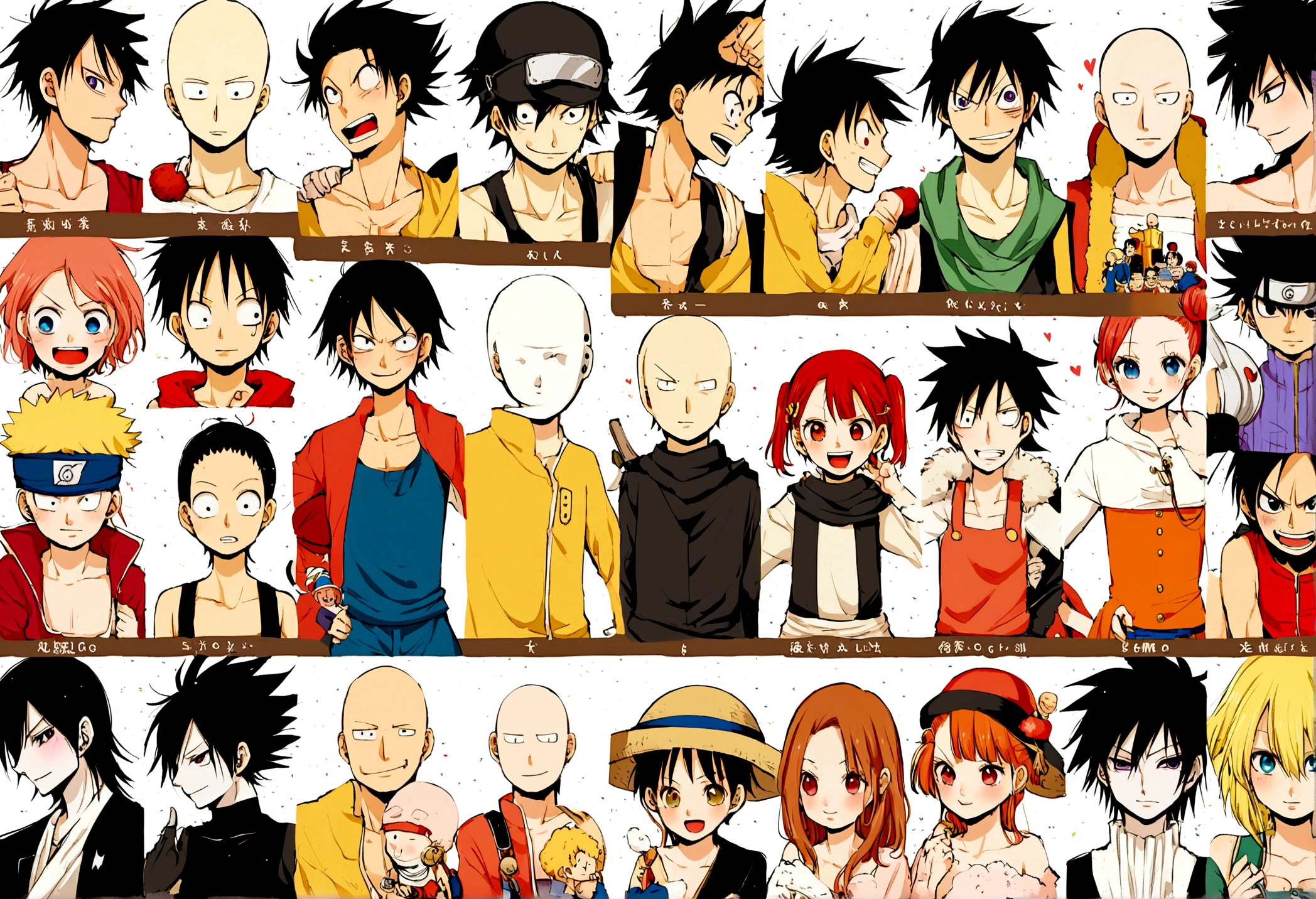 Combina o Naruto, Ichigo, Luffy, Asta, Natsu, Meliodas, Goku, Lelouch, Deku and Saitama in a single powerful character. Luffy and Zero as main character