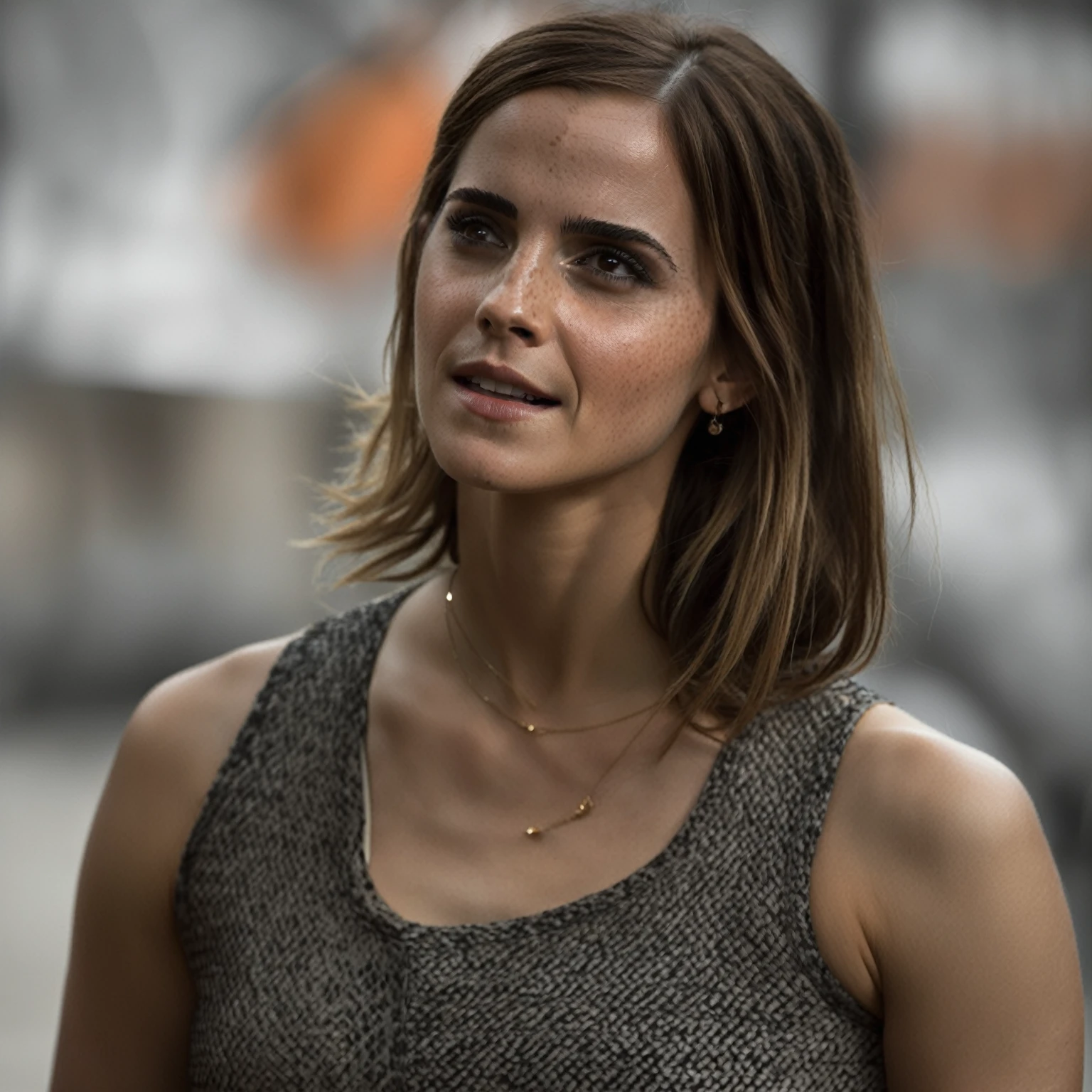 ultra realistic photo of actress , sexy woman (Emma Watson , hollywood actress , female , woman, realistic babe, celebrity ), outdoors, high neck Mekhela Chador, (( insanely detailed skin texture , depth of field, detailed face, photorealistic ))