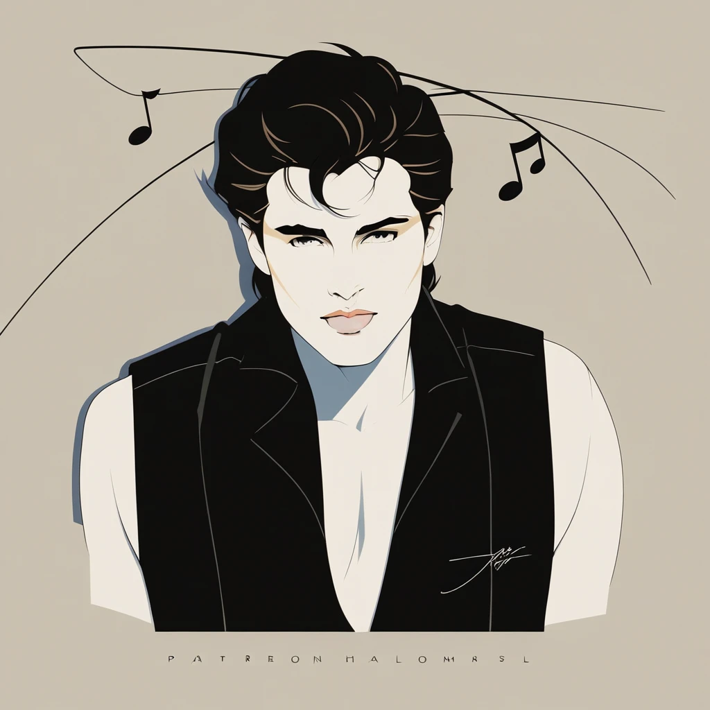 Michael Jackson history era, with white skin, music album cover model style, 80s flat vector fashon art, 8k.