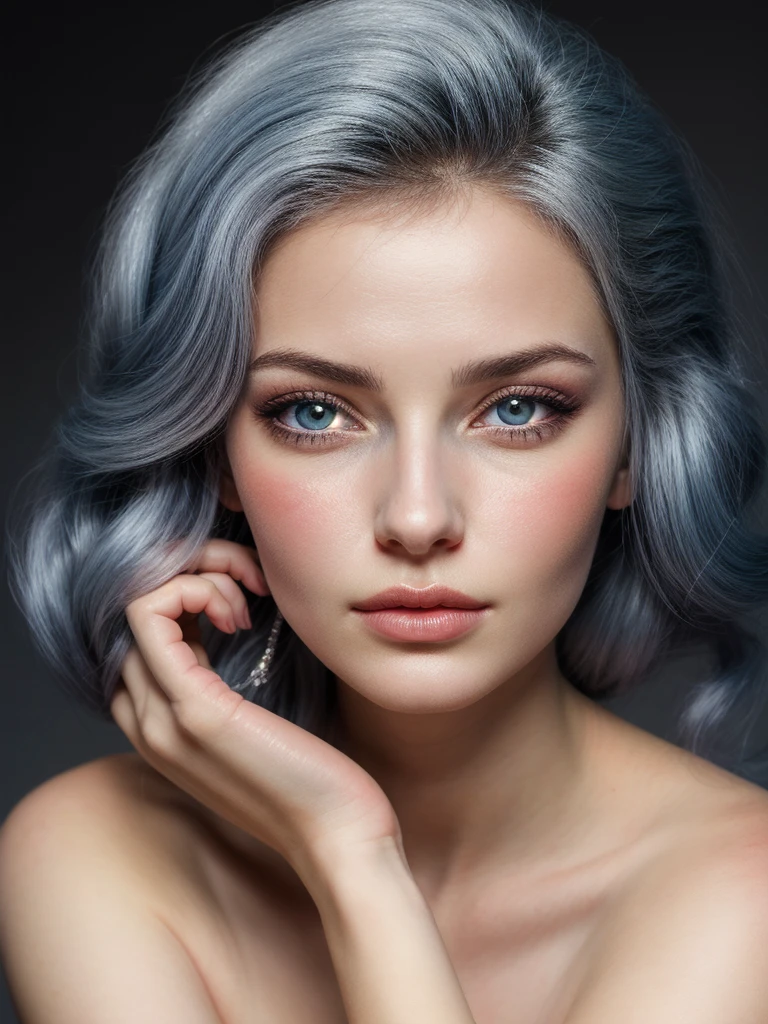 genere moi une femme agée de 20 ans couleur de cheveux chatain claire yeux bleux yeux ecarté  visage en forme de coeur femme de type juif blanche de peau avec les yeux clair femme belle 