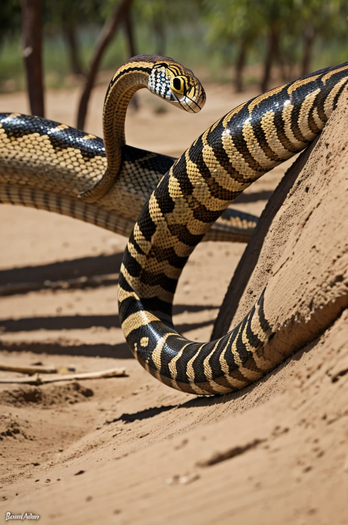 King cobra in attack position
