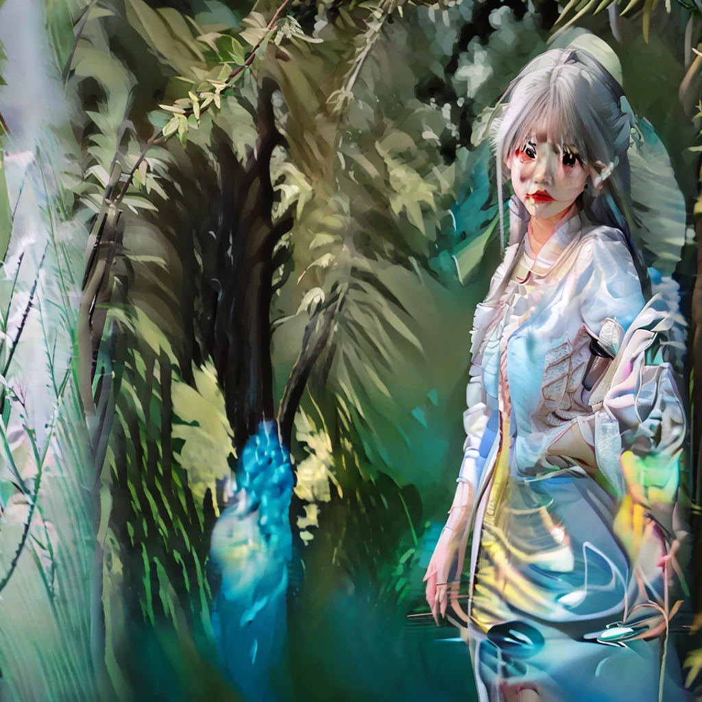 a close up of a woman with white hair and a white mask, beautiful character painting, guweiz, artwork in the style of guweiz, white haired deity, by Yang J, epic exquisite character art, stunning character art, by Fan Qi, by Wuzhun Shifan, guweiz on pixiv artstation