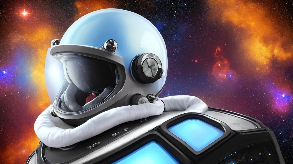 Space dj with closed helmet
