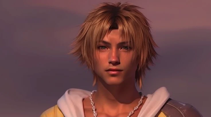 Tidus, Final Fantasy X, blond, adult, realistic lighting, HD, highly detailed, full body