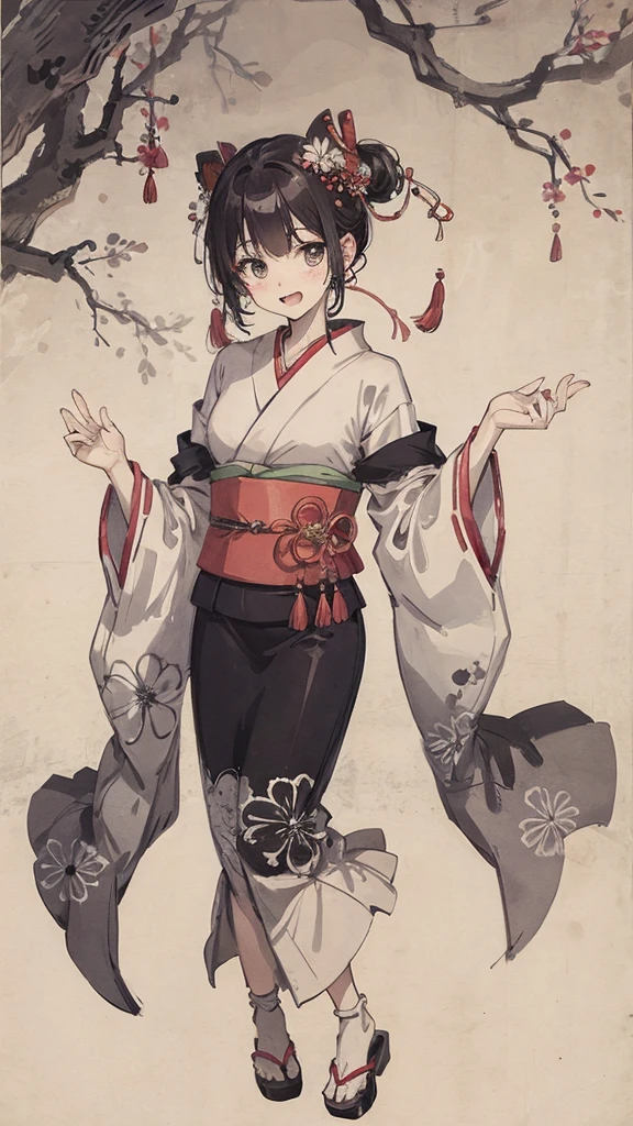 milky way、1 male、1 female、Wearing a Japanese-style kimono、