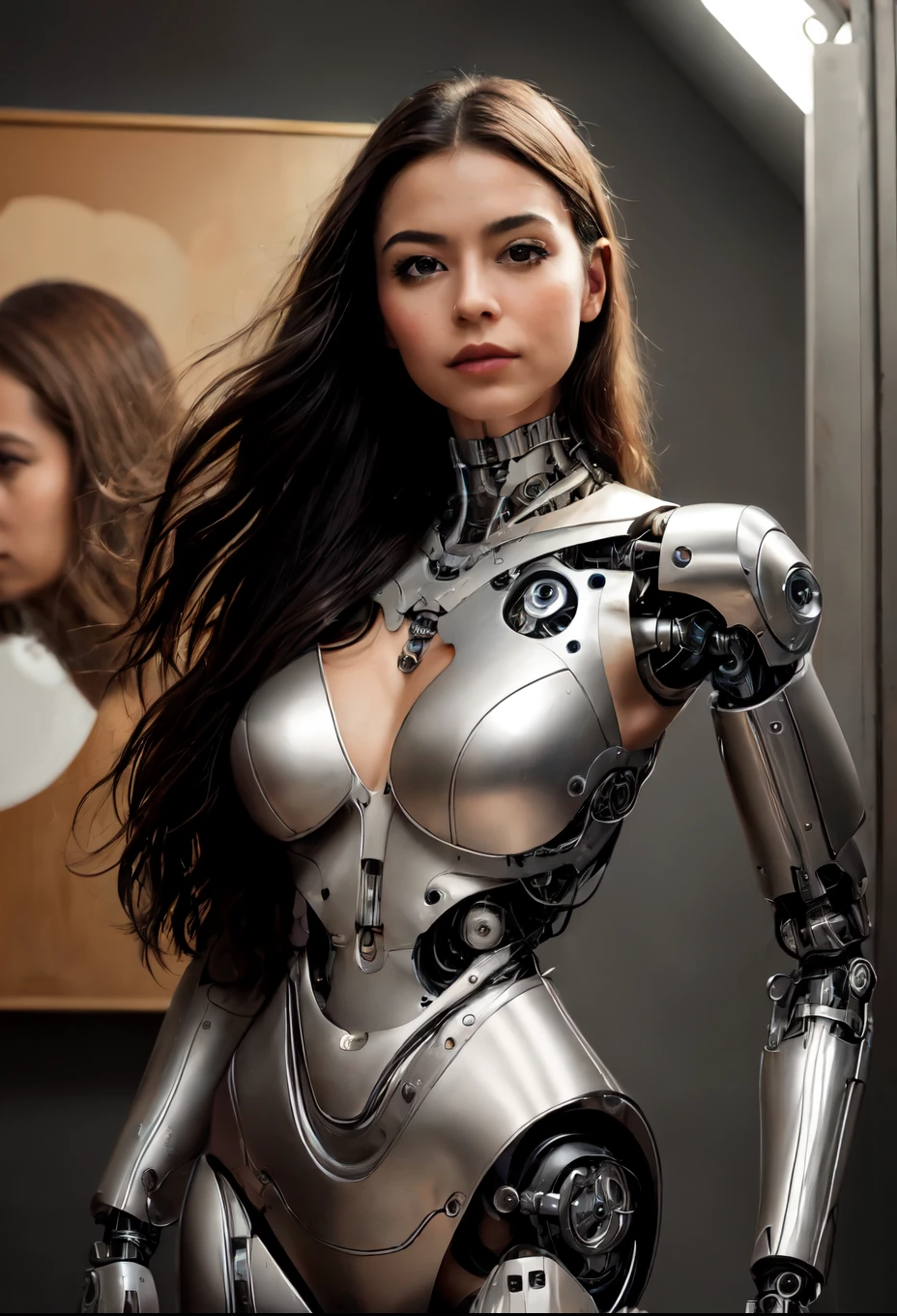 (highest quality,4K,8k,High resolution,masterpiece:1.2),Very detailed,(Realistic,photoRealistic,photo-Realistic:1.37),(Best Selling Sex Android for Women:1.2),(nice, Perfect Iris, perfect lips, Perfect Teeth),(Perfect Skin, Soft front light, Shine, High resolution),(Calm colors)AI-equipped autonomous female android々An exhibition showing sex positions, Adorned with a beautiful face and captivating mannerisms. Android Eyes, lips, The face is exquisitely painted, creating a mesmerizingly Realistic appearance. The exhibition is a masterpiece of modern art, Combining the media of sculpture and technology、Blurring the lines between humans and machines. The androids' bodies are crafted with ultra-Realistic materials, utilizing physically-based rendering techniques to achieve a photoRealistic effect. The lighting is carefully designed to highlight the android&#39;s features., Studio lighting creates a captivating atmosphere. The colors represent a vibrant and attractive palette., Enhance the appeal of the exhibition. The exhibition boasts high resolution images., such as 4K and 8k displays, Visitors can immerse themselves in the exquisite details of the android&#39;s body and facial expressions.. Elements such as bokeh further enhance the scene., Creates a dreamy and fantastical atmosphere. The exhibition combines elements of photography and conceptual art., It created an innovative and provocative art form.. (Browsing Caution:1.5), Her breasts, Stomach, The genitals are covered with artificial skin.. Sex androids are beautiful, They were so detailed that they were indistinguishable from real people.、Sexually attractive face (There&#39;s a Swedish girl, Russian girls,And the type of Japanese girls:1.8). Their eyes are blue.
