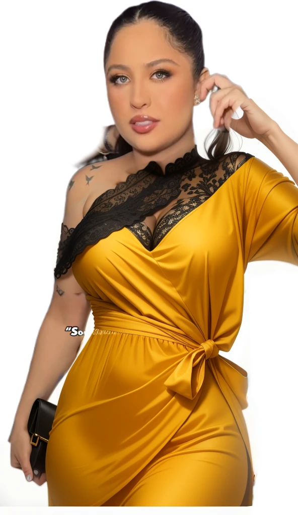 Woman in black dress 