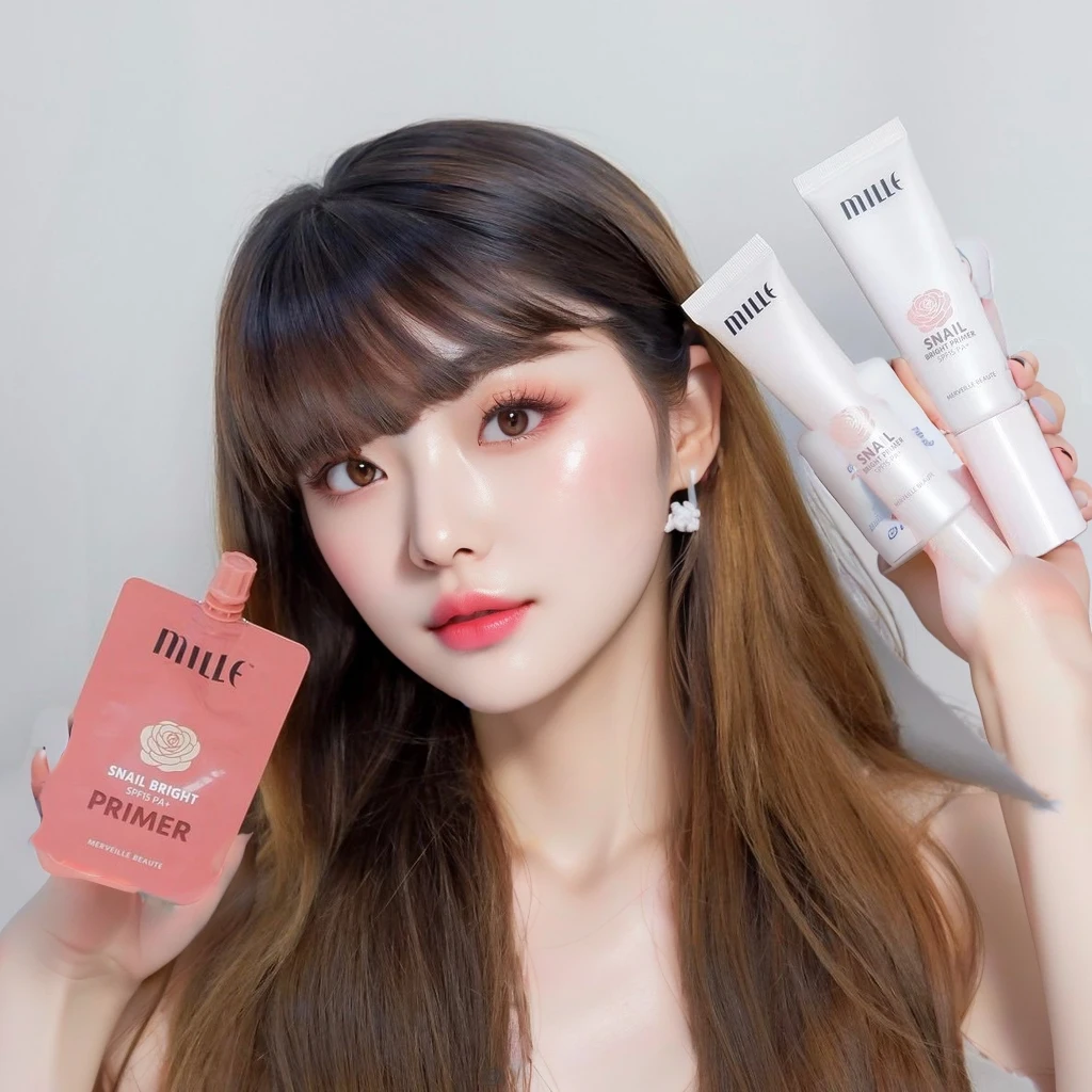 there is a woman holding a bottle of lotion and a bottle of lotion, milky white skin, popular south korean makeup, popular korean makeup, 8k)), makeup, male!!, product shot, huleeb, 🤬 🤮 💕 🎀, skincare, lumi, full product shot, portrait!!, 8k!!, photoshoot for skincare brand, shiny