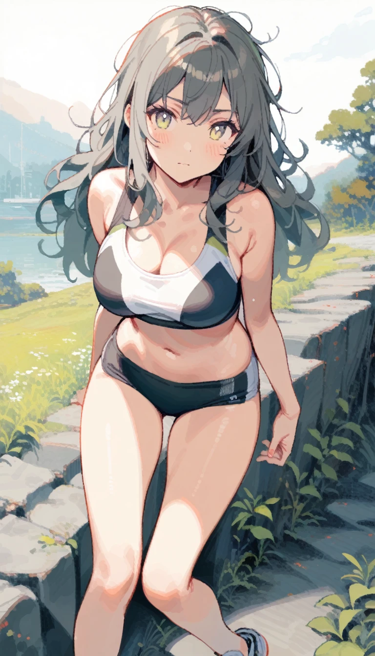 Fern,1girl, (white micro bikini style:1.4), Stroll along the seaside, sunshine, (masterpiece:1.0),(best_quality:1.0), ultra high res,4K,ultra-detailed, photography, 8K, HDR, highres,