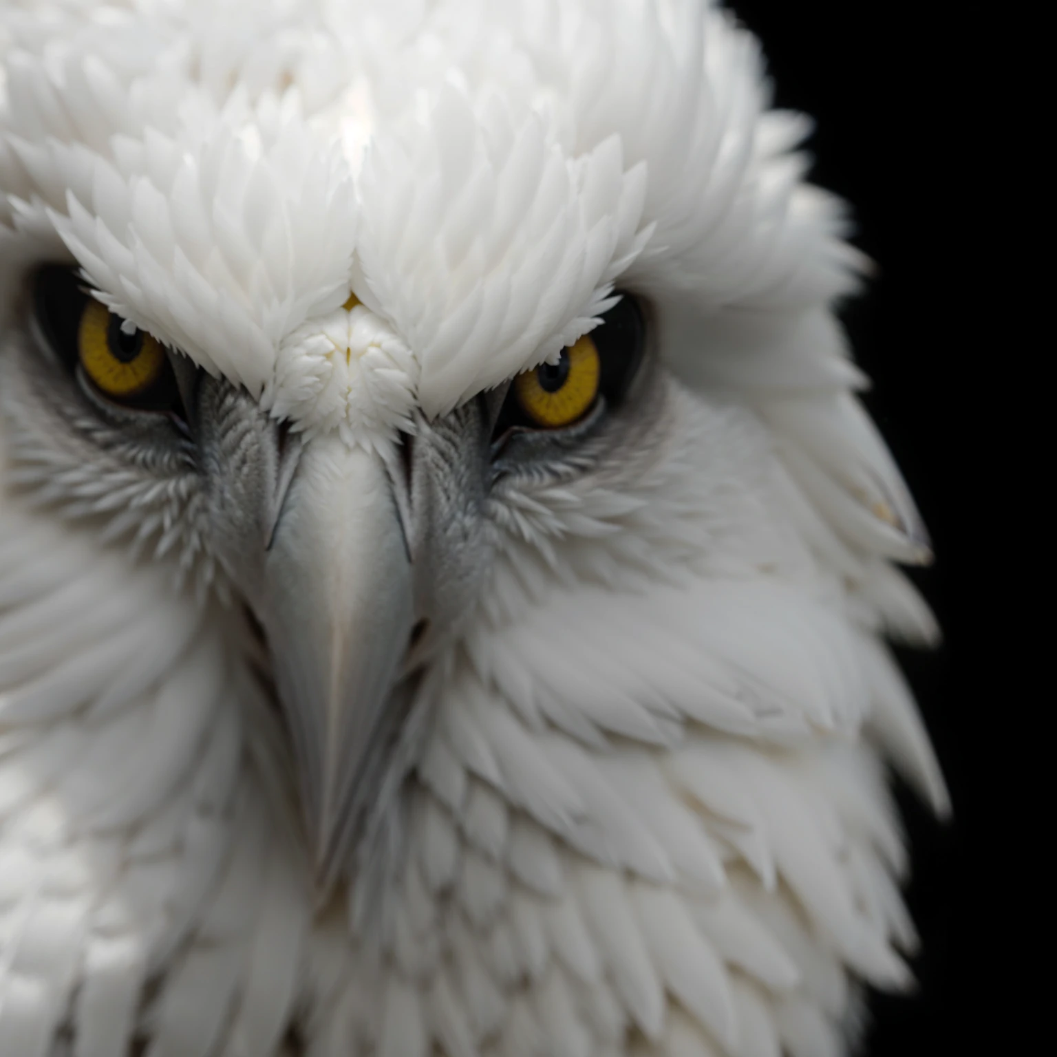 a close up of a bald águia with yellow eyes and a black background, olhar intimidador, águia head, carrancuda, olhar irritado, visivelmente irritado, intense stare, olhar irritadoing, expressão intensa, águia, águias, expressão séria, ameaçador!!!, olhos irritados, an águia, white águia icon, olhar malvado, rosto intenso, head of an águia, looking ameaçador