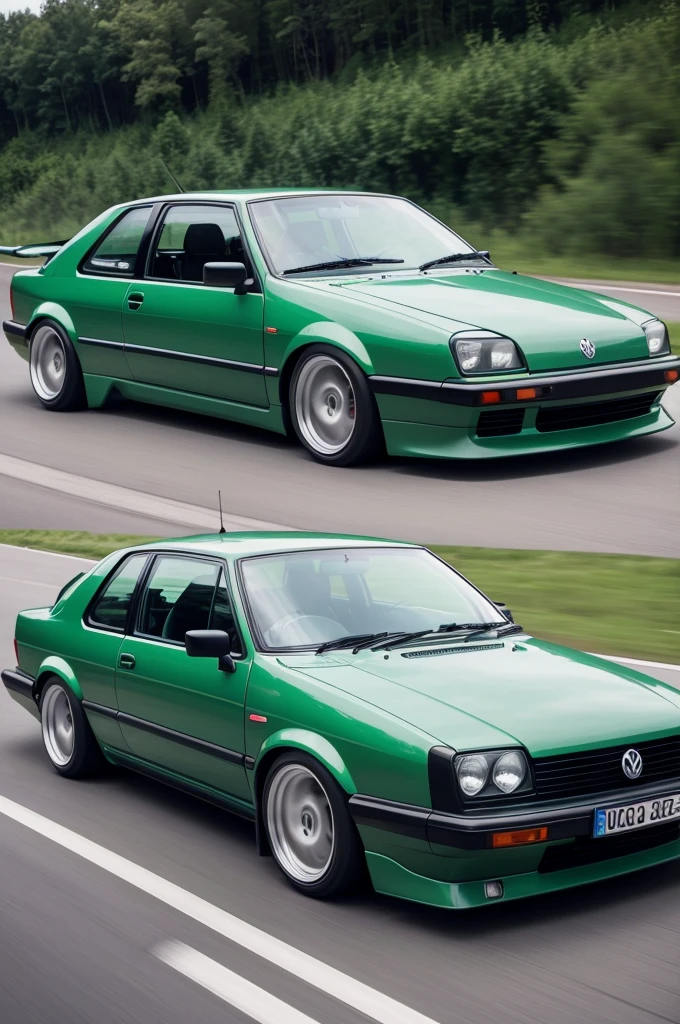 Volkswagen Volyage 1988 Flourishing green with black details tuning style racing car complete car 