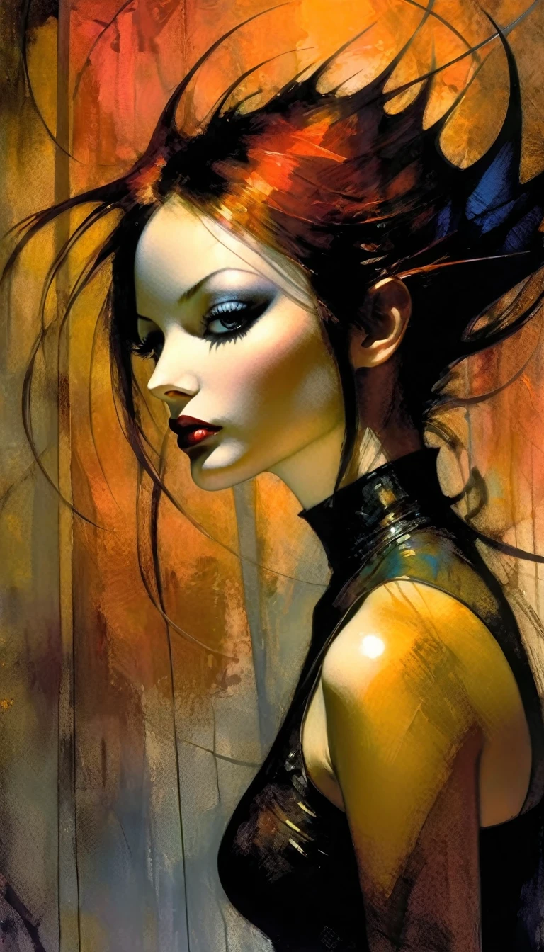 The sexy art of seduction (art inspired in Bill Sienkiewicz). oil painting) (best quality,4k,8k,highres,masterpiece:1.2),ultra-detailed,(realistic,photorealistic,photo-realistic:1.37),intricate details,vivid colors,sharp focus,professional,Dave McKean artwork, oil touch of surrealism,oil painting style
