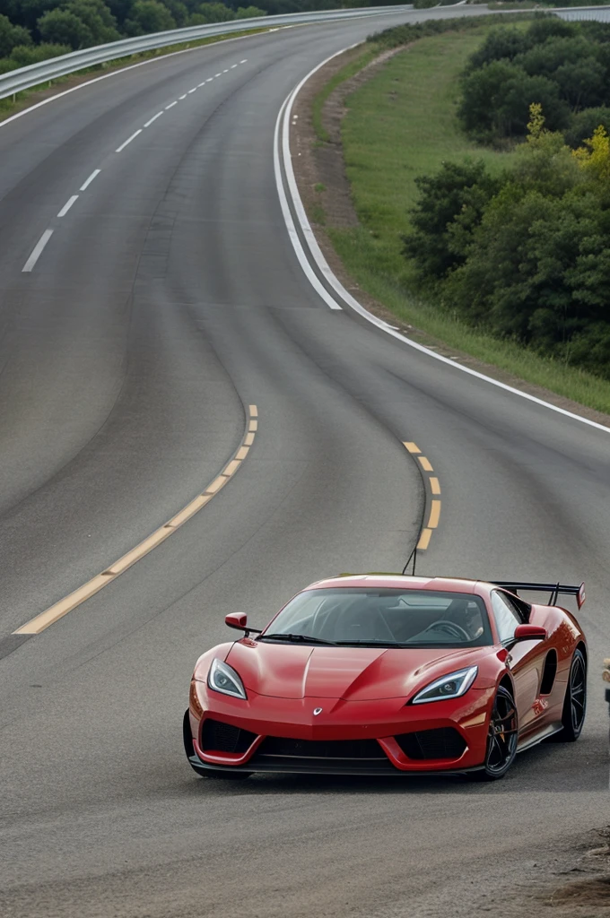 Very fast car on highway