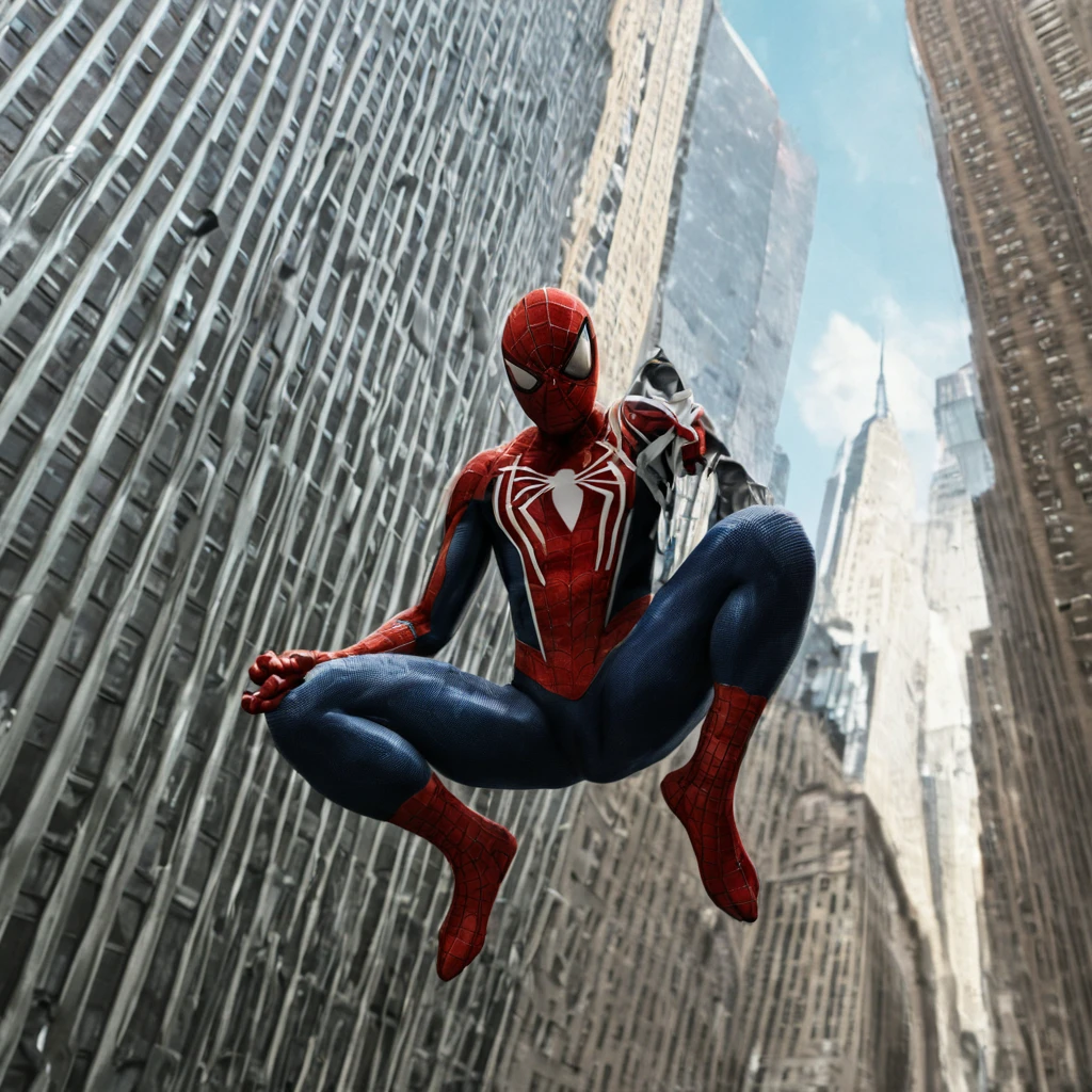 Marvel spiderman in New York skyscrapers