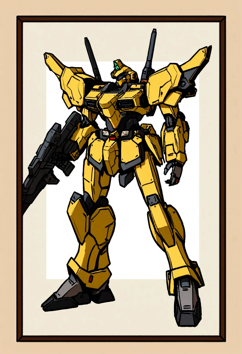 Full body view,Armored Core,Yellow Machine,robot,TRPG Standing Picture,Standing picture material,background through