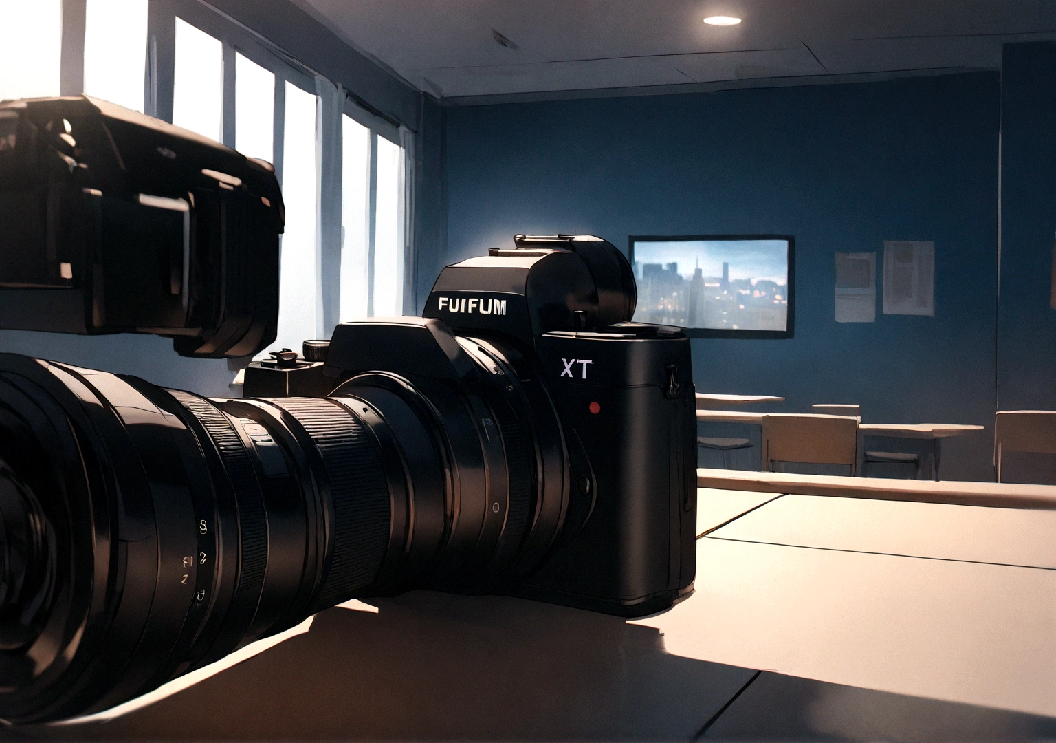 work of art, best qualityer,8k hd, dslr, soft lighting, high qualiy, hyper detail, Film grain, Fujifilm XT3, UE 5 renderiza 8k, super high resolution,
Super sharp like photos taken with a professional camera, photography with droste effect, macro photography, Day Light, technology office online meeting room, navy blue wall in the background.
